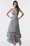 ColsBM Isabel Frost Grey Simple A-line Zipper Tea Length Paillette Plus Size Bridesmaid Dresses