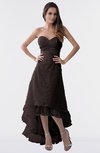 ColsBM Isabel Fudge Brown Simple A-line Zipper Tea Length Paillette Plus Size Bridesmaid Dresses
