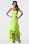 ColsBM Isabel Lime Green Simple A-line Zipper Tea Length Paillette Plus Size Bridesmaid Dresses