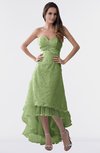 ColsBM Isabel Moss Green Simple A-line Zipper Tea Length Paillette Plus Size Bridesmaid Dresses