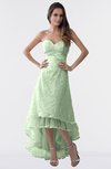 ColsBM Isabel Pale Green Simple A-line Zipper Tea Length Paillette Plus Size Bridesmaid Dresses