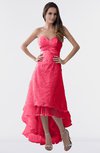 ColsBM Isabel Paradise Pink Simple A-line Zipper Tea Length Paillette Plus Size Bridesmaid Dresses