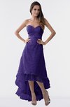 ColsBM Isabel Royal Purple Simple A-line Zipper Tea Length Paillette Plus Size Bridesmaid Dresses