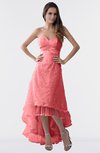 ColsBM Isabel Shell Pink Simple A-line Zipper Tea Length Paillette Plus Size Bridesmaid Dresses