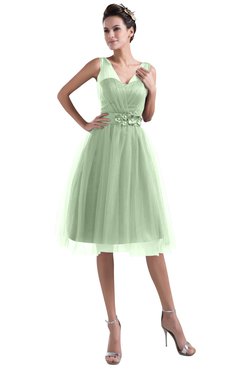 ColsBM Ashley Seacrest Plain Illusion Zipper Knee Length Flower Plus Size Bridesmaid Dresses
