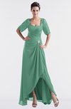 ColsBM Emilia Bristol Blue Modest Sweetheart Short Sleeve Zip up Floor Length Plus Size Bridesmaid Dresses