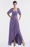 ColsBM Emilia Chalk Violet Modest Sweetheart Short Sleeve Zip up Floor Length Plus Size Bridesmaid Dresses
