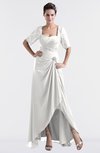 ColsBM Emilia Cloud White Modest Sweetheart Short Sleeve Zip up Floor Length Plus Size Bridesmaid Dresses