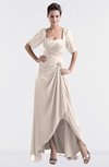 ColsBM Emilia Cream Pink Modest Sweetheart Short Sleeve Zip up Floor Length Plus Size Bridesmaid Dresses