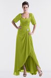 ColsBM Emilia Green Oasis Modest Sweetheart Short Sleeve Zip up Floor Length Plus Size Bridesmaid Dresses