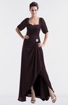 ColsBM Emilia Italian Plum Modest Sweetheart Short Sleeve Zip up Floor Length Plus Size Bridesmaid Dresses