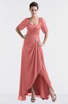 ColsBM Emilia Lantana Modest Sweetheart Short Sleeve Zip up Floor Length Plus Size Bridesmaid Dresses