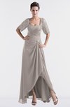 ColsBM Emilia Mushroom Modest Sweetheart Short Sleeve Zip up Floor Length Plus Size Bridesmaid Dresses