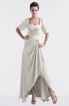 ColsBM Emilia Off White Modest Sweetheart Short Sleeve Zip up Floor Length Plus Size Bridesmaid Dresses