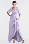 ColsBM Emilia Pastel Lilac Modest Sweetheart Short Sleeve Zip up Floor Length Plus Size Bridesmaid Dresses