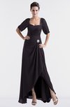ColsBM Emilia Perfect Plum Modest Sweetheart Short Sleeve Zip up Floor Length Plus Size Bridesmaid Dresses