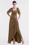 ColsBM Emilia Truffle Modest Sweetheart Short Sleeve Zip up Floor Length Plus Size Bridesmaid Dresses