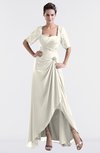 ColsBM Emilia Whisper White Modest Sweetheart Short Sleeve Zip up Floor Length Plus Size Bridesmaid Dresses