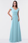 ColsBM Madelyn Aqua Informal A-line Portrait Zipper Floor Length Ruching Plus Size Bridesmaid Dresses