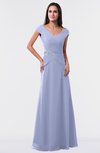 ColsBM Madelyn Blue Heron Informal A-line Portrait Zipper Floor Length Ruching Plus Size Bridesmaid Dresses