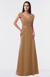 ColsBM Madelyn Light Brown Informal A-line Portrait Zipper Floor Length Ruching Plus Size Bridesmaid Dresses