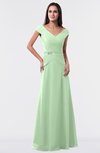ColsBM Madelyn Light Green Informal A-line Portrait Zipper Floor Length Ruching Plus Size Bridesmaid Dresses