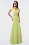 ColsBM Madelyn Lime Green Informal A-line Portrait Zipper Floor Length Ruching Plus Size Bridesmaid Dresses