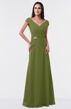 ColsBM Madelyn Olive Green Informal A-line Portrait Zipper Floor Length Ruching Plus Size Bridesmaid Dresses