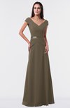 ColsBM Madelyn Otter Informal A-line Portrait Zipper Floor Length Ruching Plus Size Bridesmaid Dresses