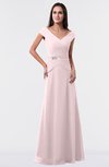 ColsBM Madelyn Petal Pink Informal A-line Portrait Zipper Floor Length Ruching Plus Size Bridesmaid Dresses