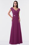 ColsBM Madelyn Raspberry Informal A-line Portrait Zipper Floor Length Ruching Plus Size Bridesmaid Dresses