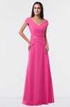 ColsBM Madelyn Rose Pink Informal A-line Portrait Zipper Floor Length Ruching Plus Size Bridesmaid Dresses