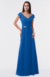 ColsBM Madelyn Royal Blue Informal A-line Portrait Zipper Floor Length Ruching Plus Size Bridesmaid Dresses