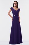 ColsBM Madelyn Royal Purple Informal A-line Portrait Zipper Floor Length Ruching Plus Size Bridesmaid Dresses