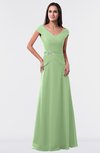 ColsBM Madelyn Sage Green Informal A-line Portrait Zipper Floor Length Ruching Plus Size Bridesmaid Dresses