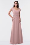 ColsBM Madelyn Silver Pink Informal A-line Portrait Zipper Floor Length Ruching Plus Size Bridesmaid Dresses