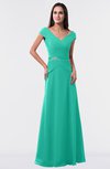 ColsBM Madelyn Viridian Green Informal A-line Portrait Zipper Floor Length Ruching Plus Size Bridesmaid Dresses