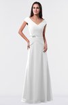 ColsBM Madelyn White Informal A-line Portrait Zipper Floor Length Ruching Plus Size Bridesmaid Dresses