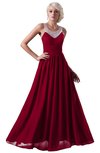 ColsBM Cora Dark Red Cute A-line Scoop Sleeveless Zipper Beading Plus Size Bridesmaid Dresses