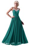 ColsBM Cora Emerald Green Cute A-line Scoop Sleeveless Zipper Beading Plus Size Bridesmaid Dresses