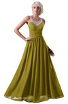 ColsBM Cora Golden Olive Cute A-line Scoop Sleeveless Zipper Beading Plus Size Bridesmaid Dresses