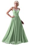 ColsBM Cora Light Green Cute A-line Scoop Sleeveless Zipper Beading Plus Size Bridesmaid Dresses