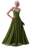 ColsBM Cora Olive Green Cute A-line Scoop Sleeveless Zipper Beading Plus Size Bridesmaid Dresses