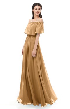 ColsBM Hana Doe Bridesmaid Dresses Romantic Short Sleeve Floor Length Pleated A-line Off The Shoulder