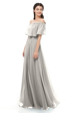ColsBM Hana Hushed Violet Bridesmaid Dresses Romantic Short Sleeve Floor Length Pleated A-line Off The Shoulder