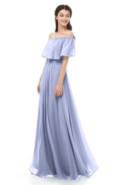 ColsBM Hana Lavender Bridesmaid Dresses Romantic Short Sleeve Floor Length Pleated A-line Off The Shoulder