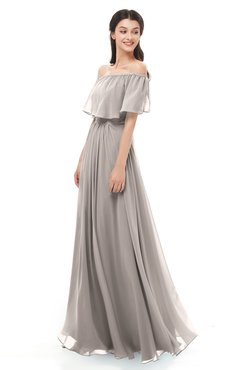 ColsBM Hana Mushroom Bridesmaid Dresses Romantic Short Sleeve Floor Length Pleated A-line Off The Shoulder