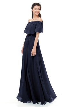 ColsBM Hana Peacoat Bridesmaid Dresses Romantic Short Sleeve Floor Length Pleated A-line Off The Shoulder