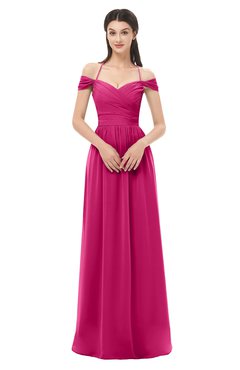 ColsBM Amirah Beetroot Purple Bridesmaid Dresses Halter Zip up Pleated Floor Length Elegant Short Sleeve