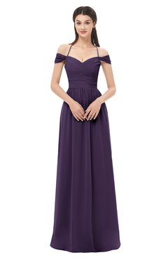 ColsBM Amirah Blackberry Cordial Bridesmaid Dresses Halter Zip up Pleated Floor Length Elegant Short Sleeve